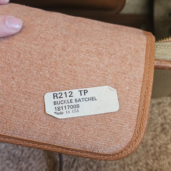 Dooney & Bourke R212 Buckle Satchel AWL Leather Crossbody Top Handle Beige USA - Picture 14 of 16